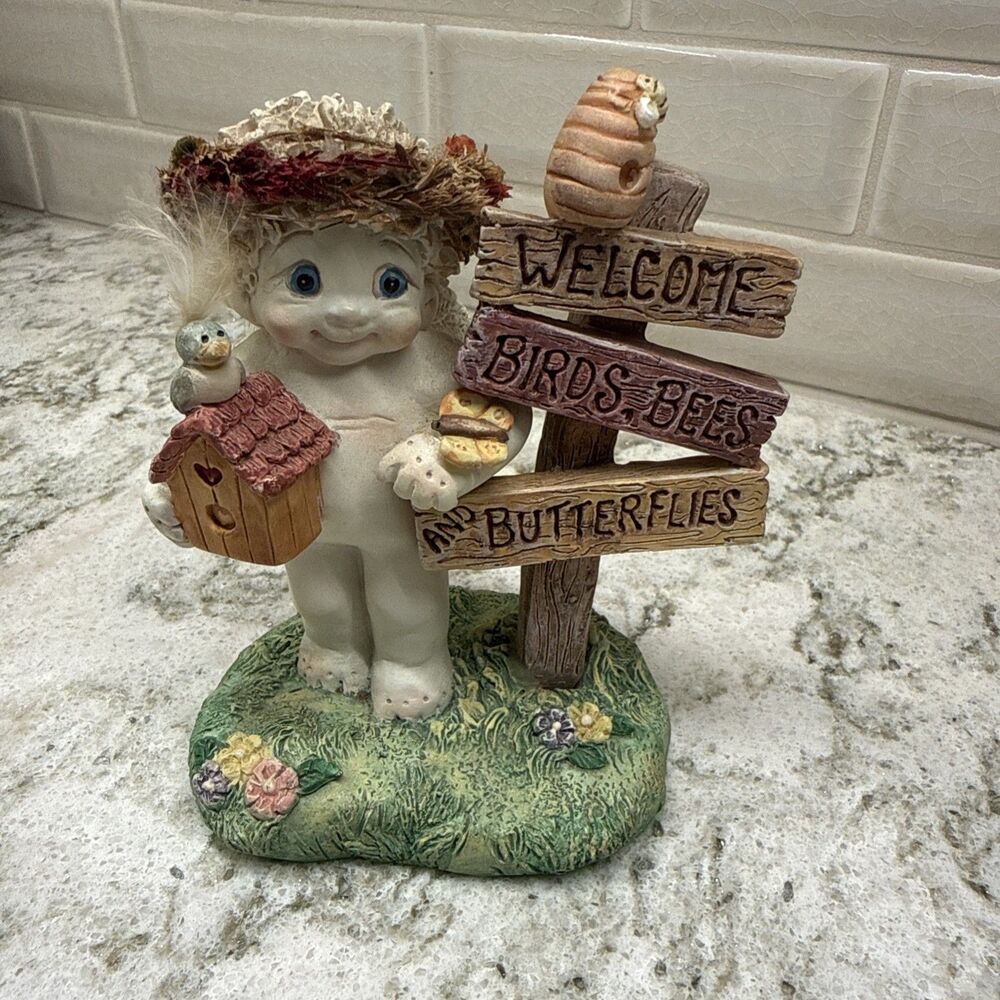 Dreamsicles Cherub Angel Figurine Buzz Stop Welcome Birds Bees Butterflies 2000